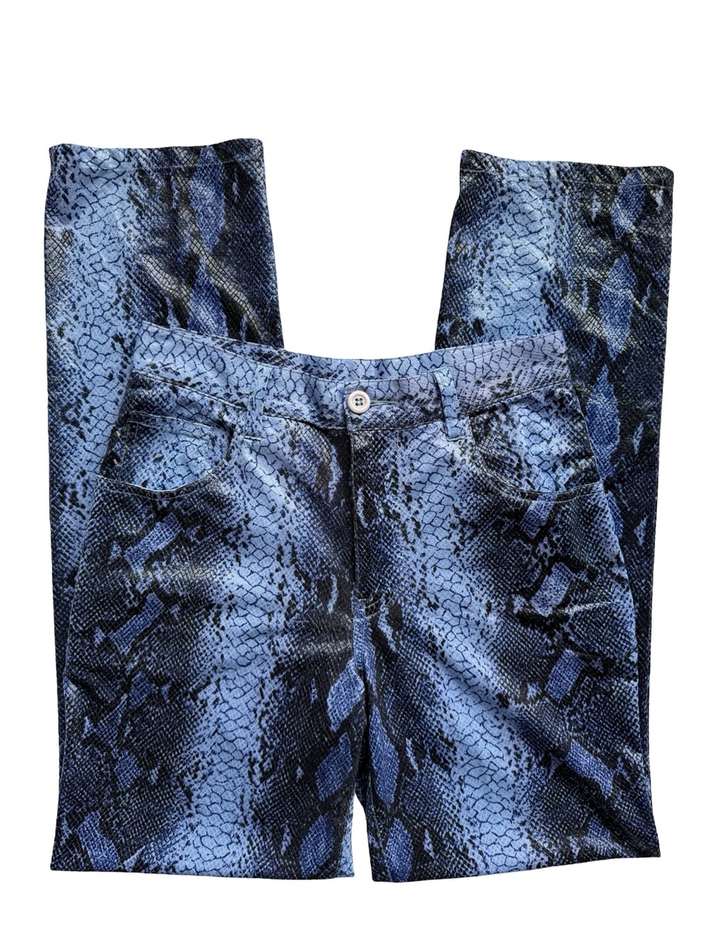 Mario Gena Paris Euro Y2K White Lotus Style Euro Summer Snake-Print Pants